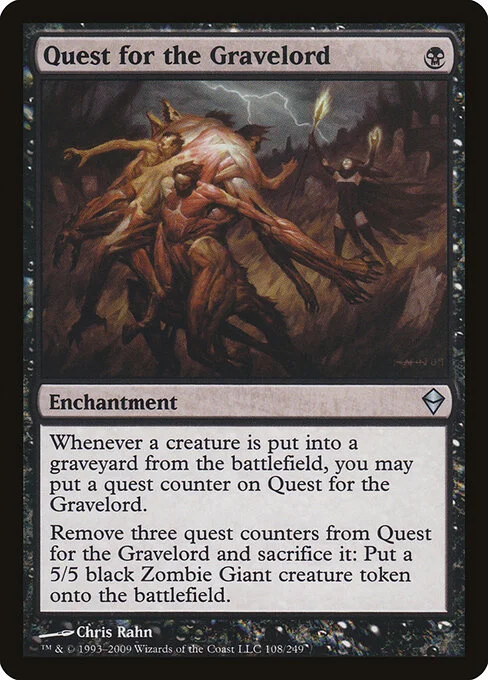 Quest for the Gravelord, carta Magic di tipo Enchantment illustrata da Chris Rahn