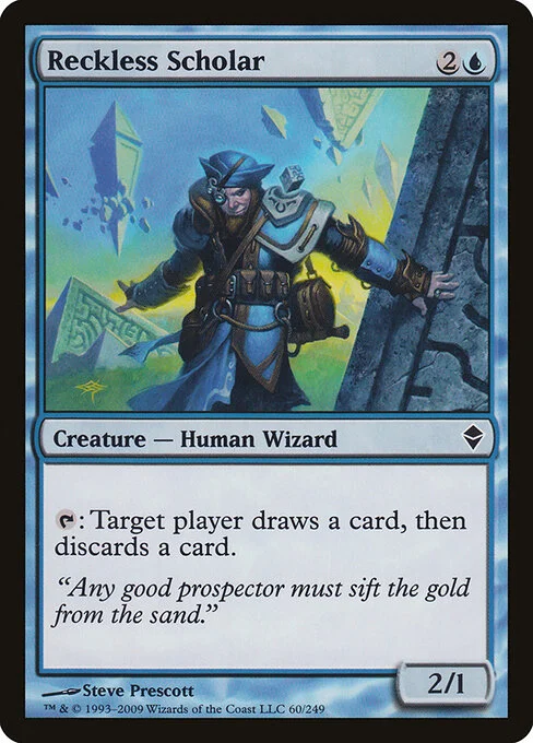 Reckless Scholar, carta Magic di tipo Creature — Human Wizard illustrata da Steve Prescott
