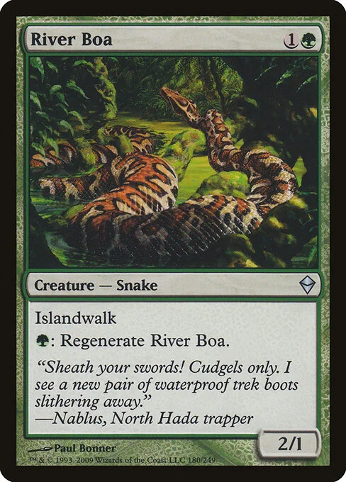 River Boa, carta Magic di tipo Creature — Snake illustrata da Paul Bonner