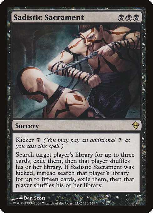 Sadistic Sacrament, carta Magic di tipo Sorcery illustrata da Dan Murayama Scott