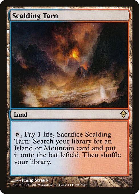 Scalding Tarn, carta Magic di tipo Land illustrata da Philip Straub