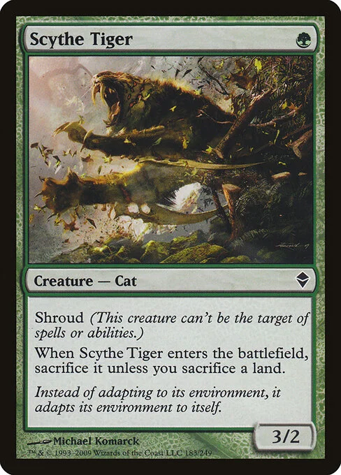 Scythe Tiger, carta Magic di tipo Creature — Cat illustrata da Michael Komarck