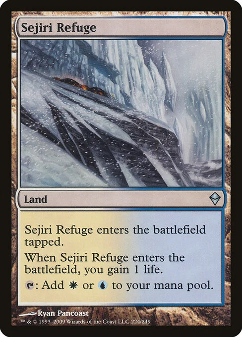 Sejiri Refuge, carta Magic di tipo Land illustrata da Ryan Pancoast
