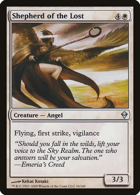 Shepherd of the Lost, carta Magic di tipo Creature — Angel illustrata da Kekai Kotaki