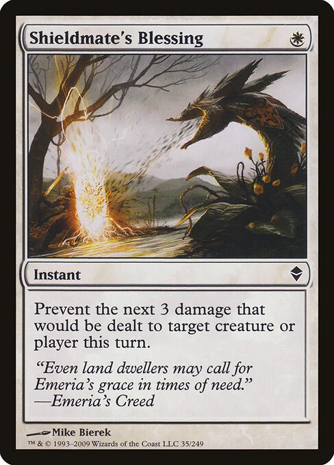 Shieldmate's Blessing, carta Magic di tipo Instant illustrata da Mike Bierek