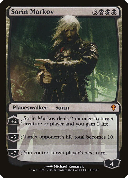 Sorin Markov, carta Magic di tipo Legendary Planeswalker — Sorin illustrata da Michael Komarck