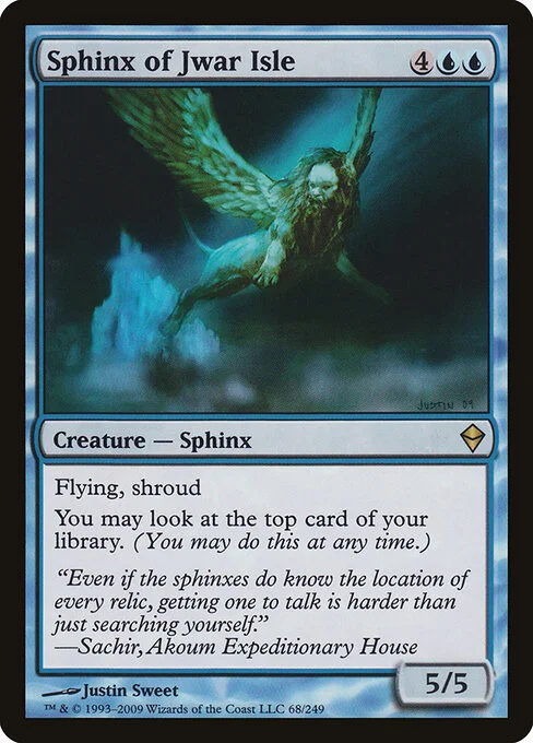 Sphinx of Jwar Isle, carta Magic di tipo Creature — Sphinx illustrata da Justin Sweet