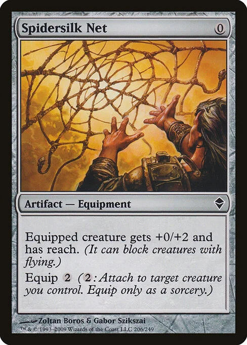 Spidersilk Net, carta Magic di tipo Artifact — Equipment illustrata da Zoltan Boros & Gabor Szikszai