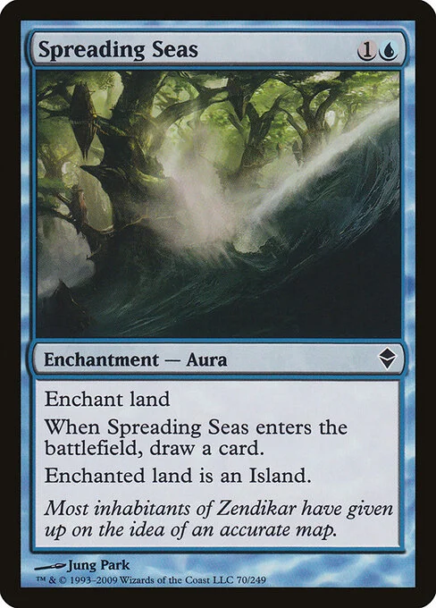 Spreading Seas, carta Magic di tipo Enchantment — Aura illustrata da Jung Park
