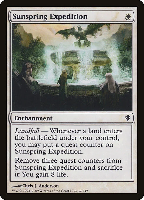Sunspring Expedition, carta Magic di tipo Enchantment illustrata da Chris J. Anderson
