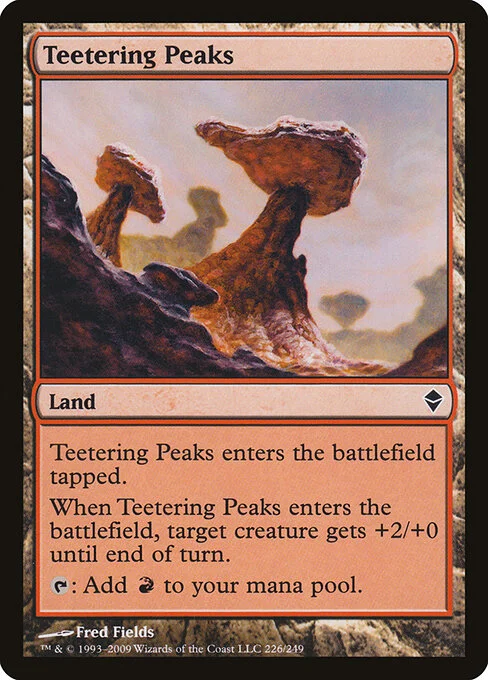 Teetering Peaks, carta Magic di tipo Land illustrata da Fred Fields