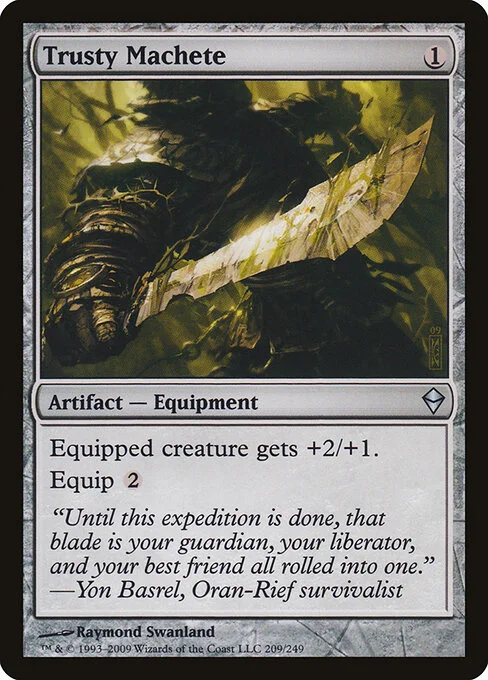 Trusty Machete, carta Magic di tipo Artifact — Equipment illustrata da Raymond Swanland