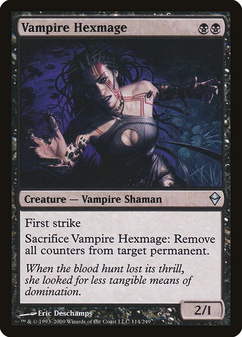 Vampire Hexmage, carta Magic di tipo Creature — Vampire Shaman illustrata da Eric Deschamps
