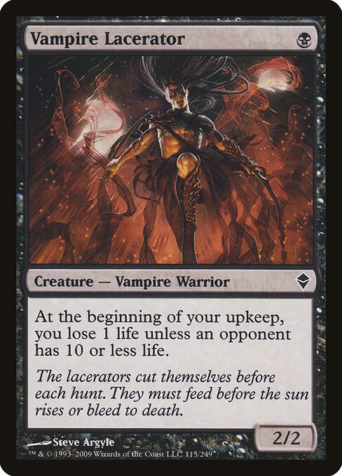 Vampire Lacerator, carta Magic di tipo Creature — Vampire Warrior illustrata da Steve Argyle