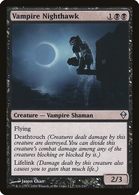 Vampire Nighthawk, carta Magic di tipo Creature — Vampire Shaman illustrata da Jason Chan