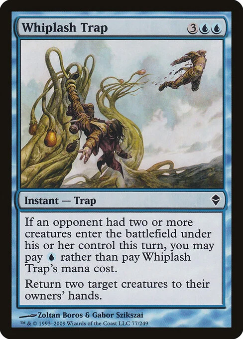 Whiplash Trap, carta Magic di tipo Instant — Trap illustrata da Zoltan Boros & Gabor Szikszai