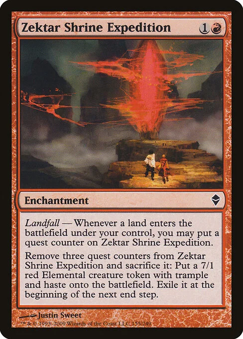Zektar Shrine Expedition, carta Magic di tipo Enchantment illustrata da Justin Sweet