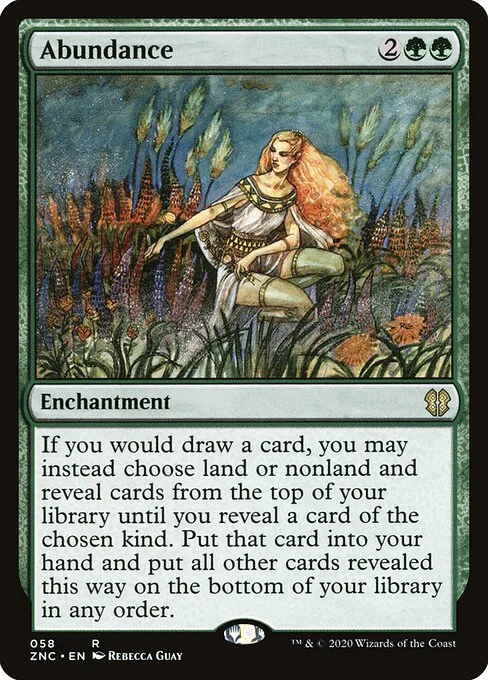 Abundance, carta Magic di tipo Enchantment illustrata da Rebecca Guay