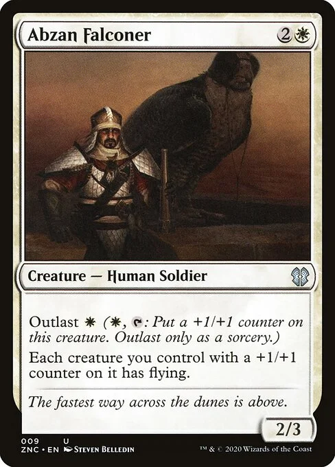 Abzan Falconer, carta Magic di tipo Creature — Human Soldier illustrata da Steven Belledin