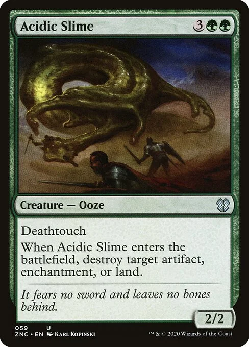 Acidic Slime, carta Magic di tipo Creature — Ooze illustrata da Karl Kopinski