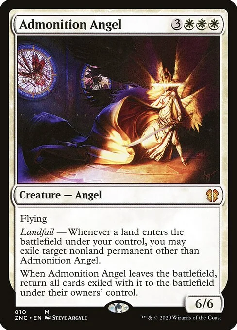 Admonition Angel, carta Magic di tipo Creature — Angel illustrata da Steve Argyle