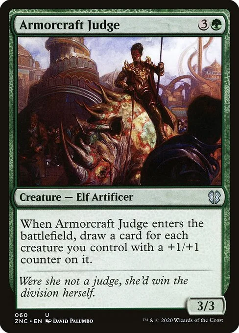 Armorcraft Judge, carta Magic di tipo Creature — Elf Artificer illustrata da David Palumbo