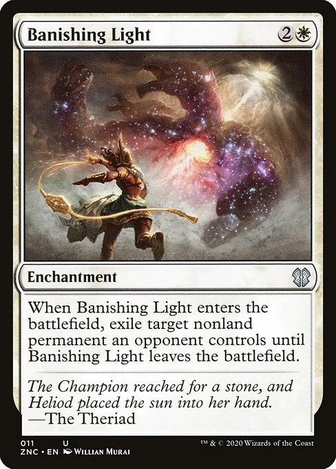 Banishing Light, carta Magic di tipo Enchantment illustrata da Willian Murai
