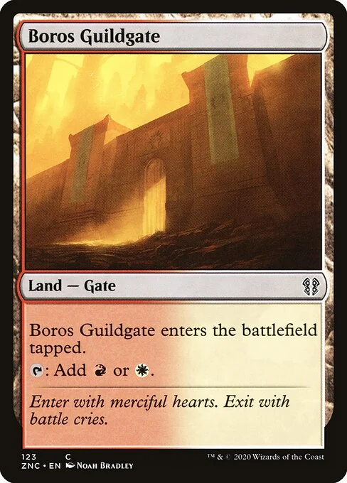 Boros Guildgate, carta Magic di tipo Land — Gate illustrata da Noah Bradley