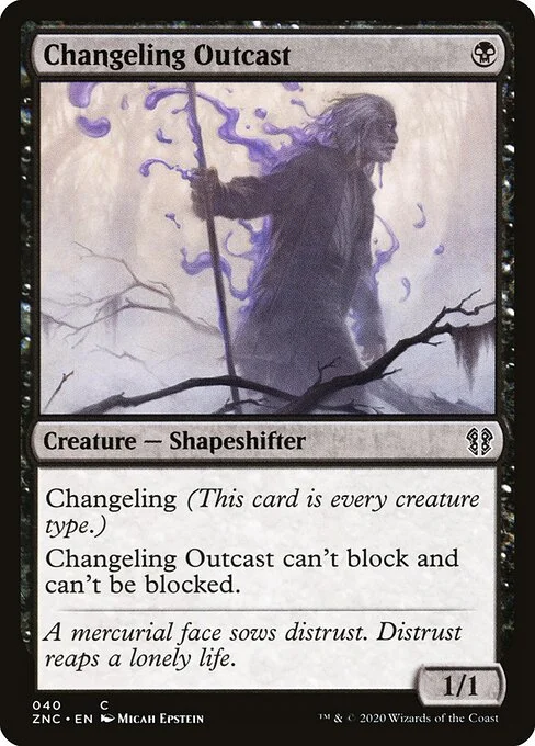 Changeling Outcast, carta Magic di tipo Creature — Shapeshifter illustrata da Micah Epstein