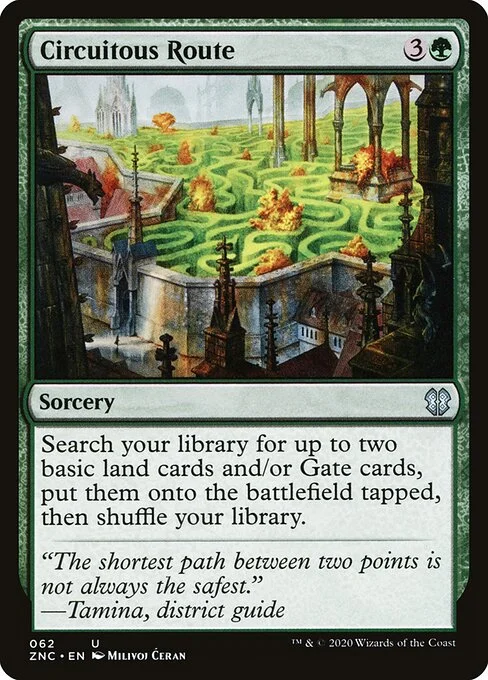 Circuitous Route, carta Magic di tipo Sorcery illustrata da Milivoj Ćeran