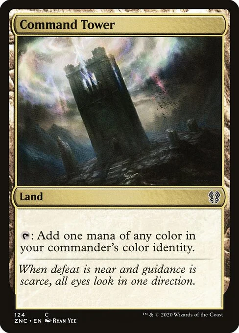 Command Tower, carta Magic di tipo Land illustrata da Ryan Yee