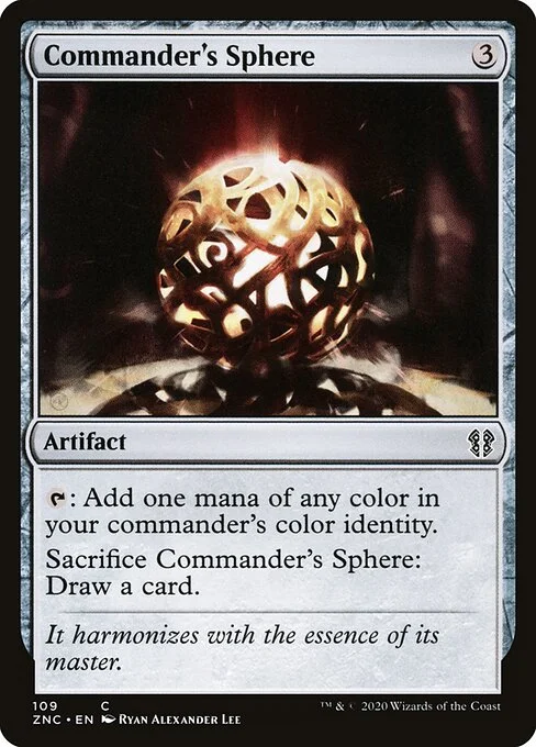 Commander's Sphere, carta Magic di tipo Artifact illustrata da Ryan Alexander Lee