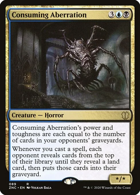 Consuming Aberration, carta Magic di tipo Creature — Horror illustrata da Volkan Baǵa
