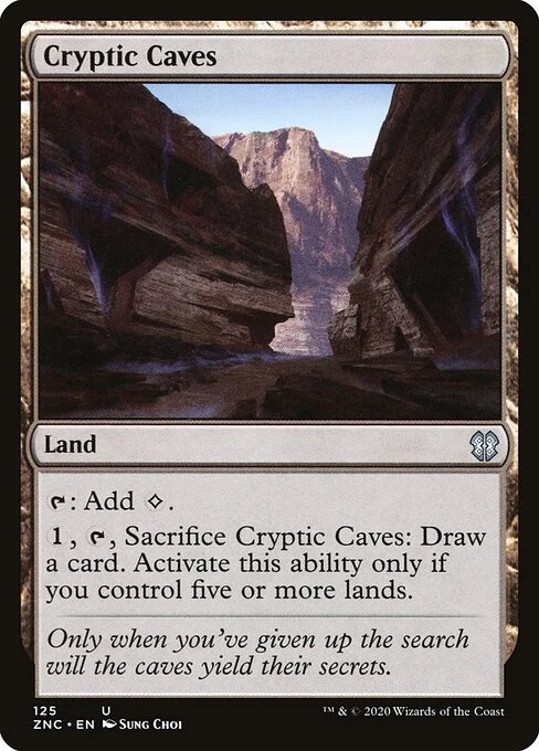 Cryptic Caves, carta Magic di tipo Land illustrata da Sung Choi