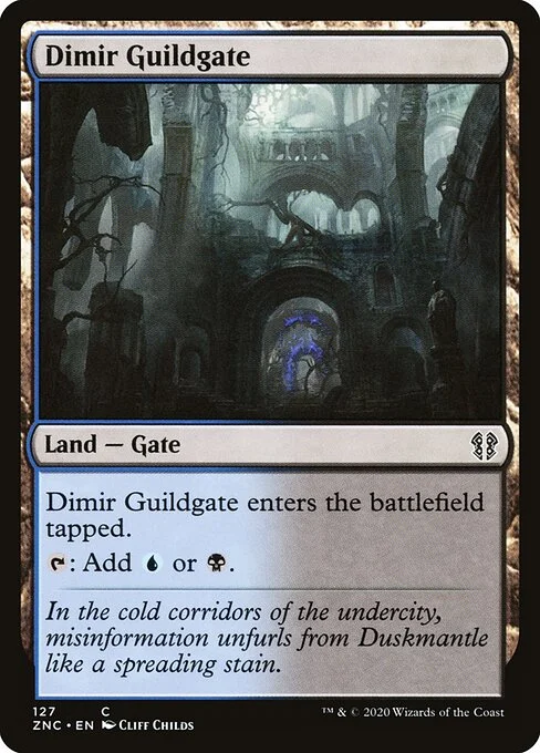 Dimir Guildgate, carta Magic di tipo Land — Gate illustrata da Cliff Childs