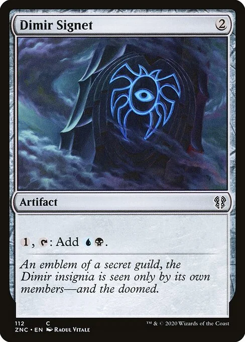 Dimir Signet, carta Magic di tipo Artifact illustrata da Raoul Vitale