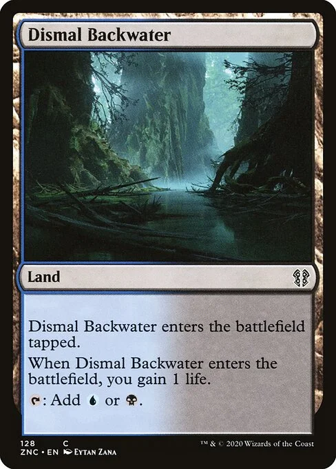 Dismal Backwater, carta Magic di tipo Land illustrata da Eytan Zana