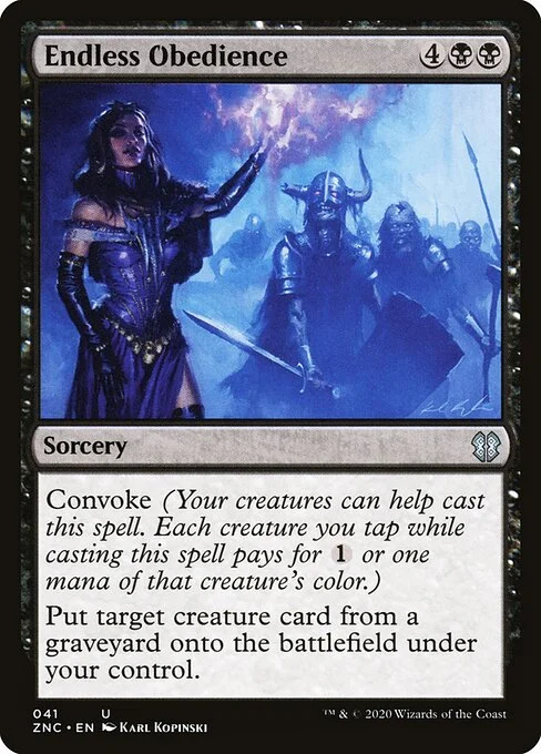 Endless Obedience, carta Magic di tipo Sorcery illustrata da Karl Kopinski