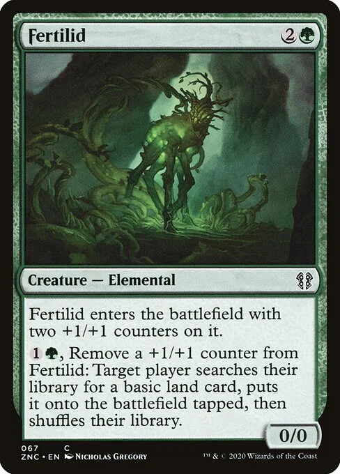Fertilid, carta Magic di tipo Creature — Elemental illustrata da Nicholas Gregory