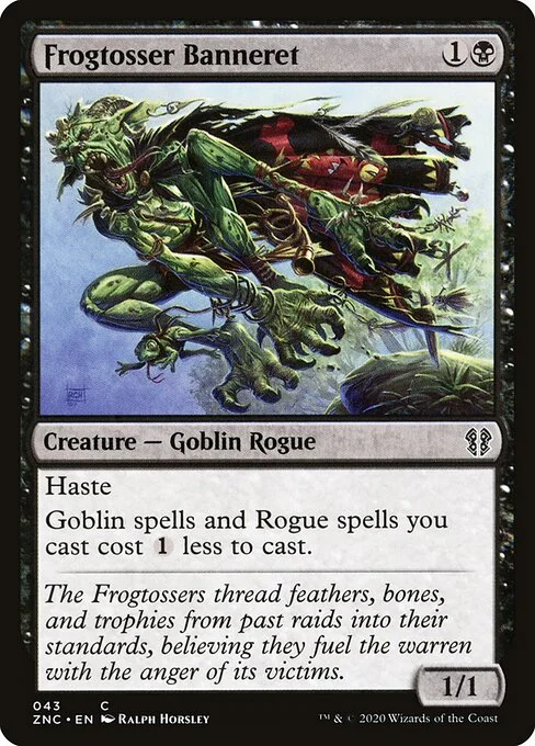 Frogtosser Banneret, carta Magic di tipo Creature — Goblin Rogue illustrata da Ralph Horsley