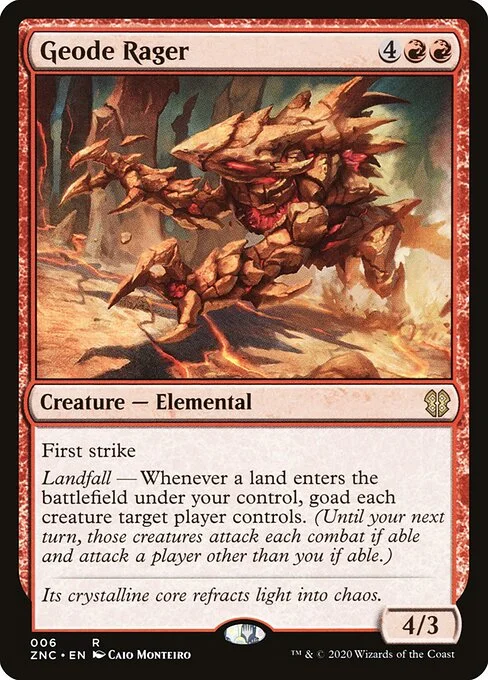 Geode Rager, carta Magic di tipo Creature — Elemental illustrata da Caio Monteiro