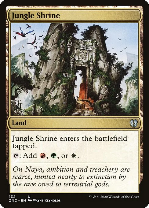 Jungle Shrine, carta Magic di tipo Land illustrata da Wayne Reynolds