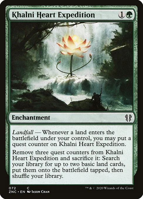 Khalni Heart Expedition, carta Magic di tipo Enchantment illustrata da Jason Chan