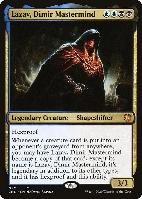 Lazav, Dimir Mastermind, carta Magic di tipo Legendary Creature — Shapeshifter illustrata da David Rapoza