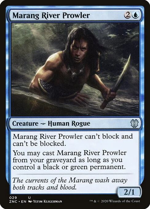 Marang River Prowler, carta Magic di tipo Creature — Human Rogue illustrata da Yefim Kligerman