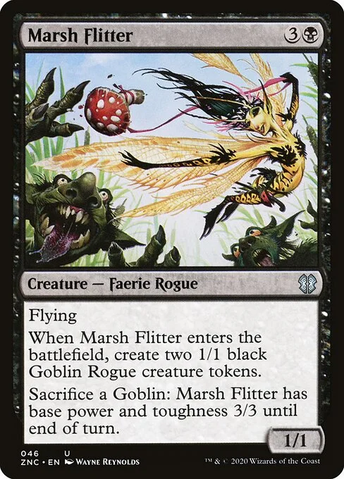 Marsh Flitter, carta Magic di tipo Creature — Faerie Rogue illustrata da Wayne Reynolds