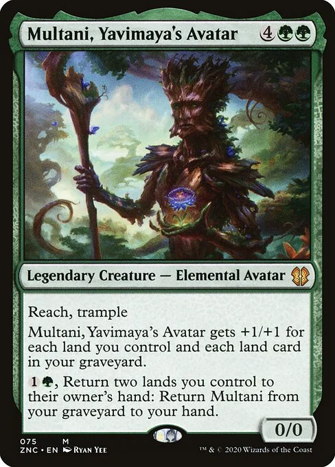 Multani, Yavimaya's Avatar, carta Magic di tipo Legendary Creature — Elemental Avatar illustrata da Ryan Yee