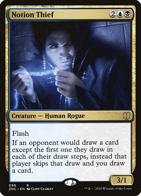 Notion Thief, carta Magic di tipo Creature — Human Rogue illustrata da Clint Cearley