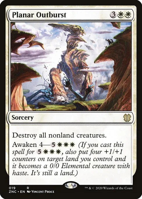 Planar Outburst, carta Magic di tipo Sorcery illustrata da Vincent Proce