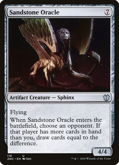 Sandstone Oracle, carta Magic di tipo Artifact Creature — Sphinx illustrata da Izzy